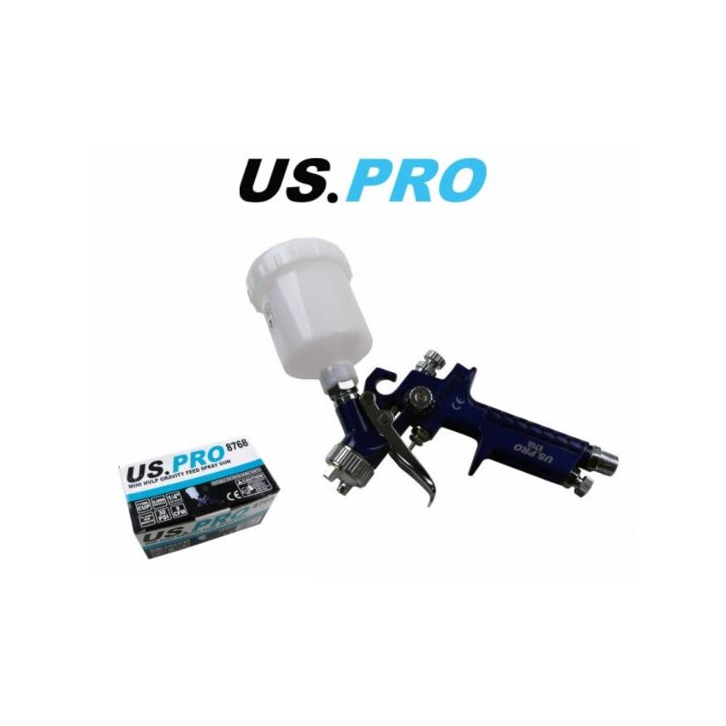 Mini hvlp Gravity Feed Spray Gun 115ML pp Cup 0.8MM Nozzle 8768 - Us Pro