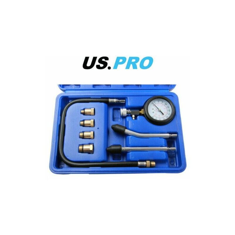 Compression Tester Gauge Kit For Petrol Engines M10 - M18 Adapters 5386 - Us Pro