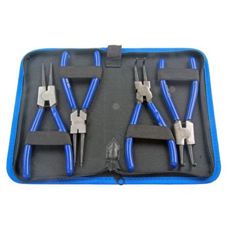 US PRO Professionale 4 pz 7 pollice Circlip Pinze Interno Esterno Set in Tela Caso B2064