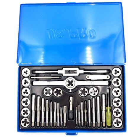 US PRO TAP AND DIE SET 40PC AF SAE IMPERIAL WRENCH CUTS BOLTS ENGINEERS KIT 2626