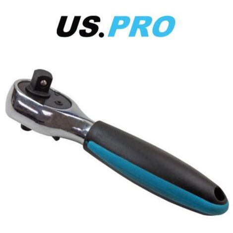 US PRO Tools 1/4" and 3/8" Drive Stubby Double Headed Ratchet 72 Teeth 4191