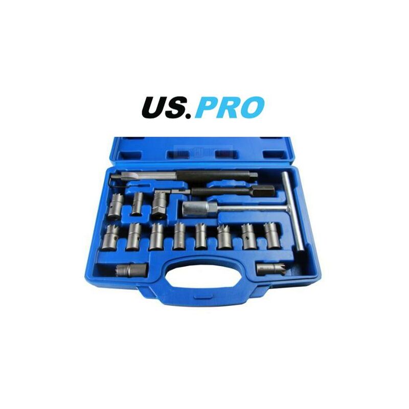 Us Pro - Tools 17pc Diesel Injector Seat Cutter Set 5587