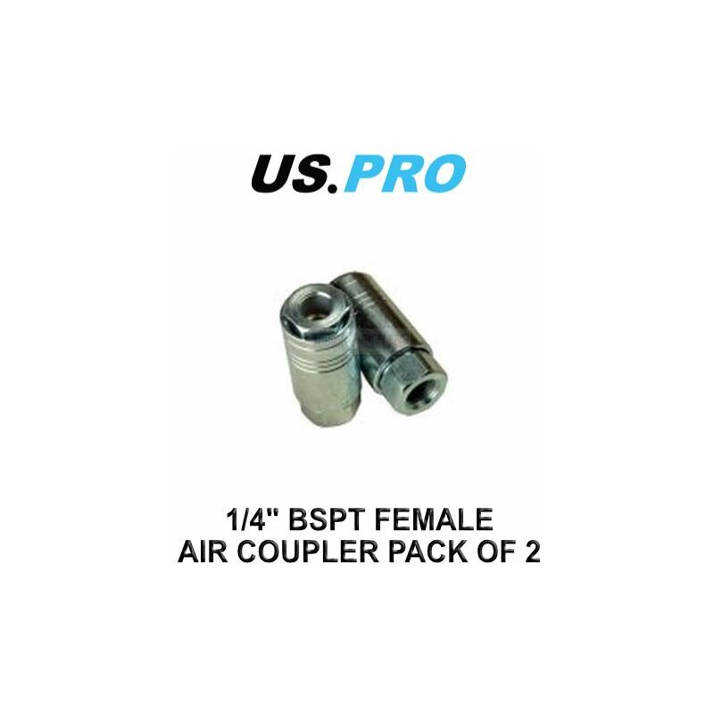Us Pro - Tools 2 x Quick Release Air Coupler 1/4 Female (pcl bayonet Bsp) 8172