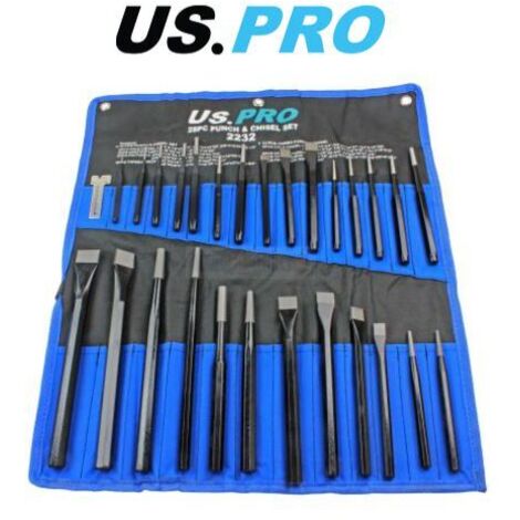 US PRO Tools 28pc Punch & Chisel Tool Set, Punches and Chisels 2232