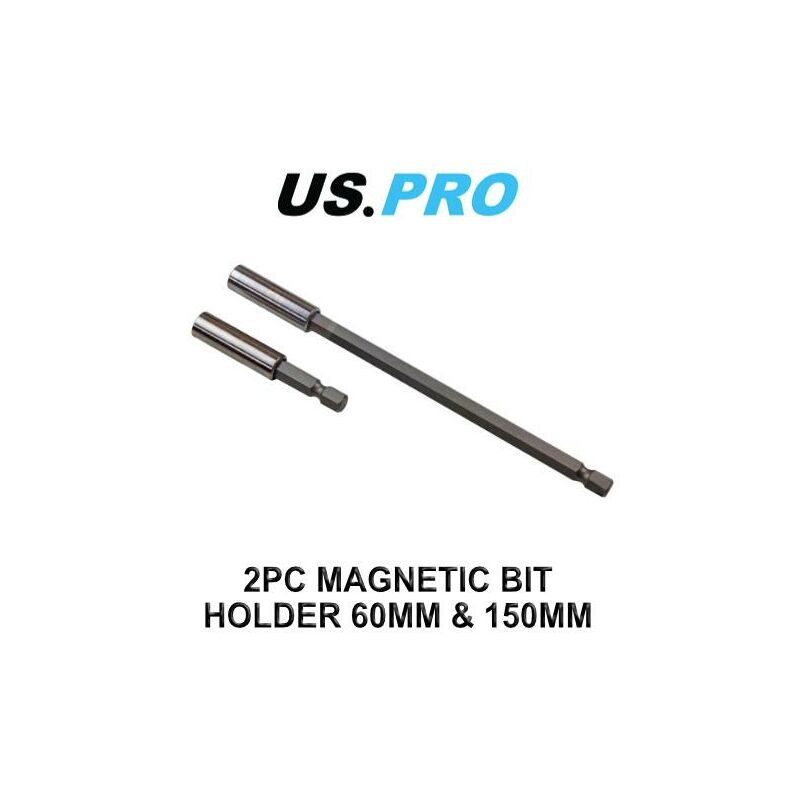 Us Pro - Tools 2pc Magnetic Screwdriver Hex Adaptor Power Bit Holder Extension Set 1618