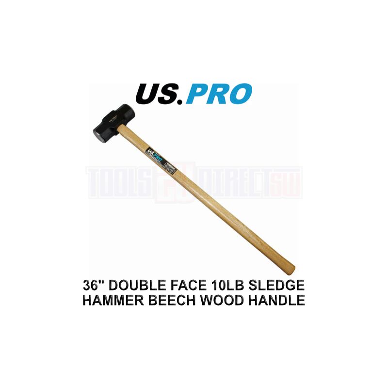 Tools 36 Double Face 10lb Sledge Hammer Beech Wood Handle 4510 - Us Pro