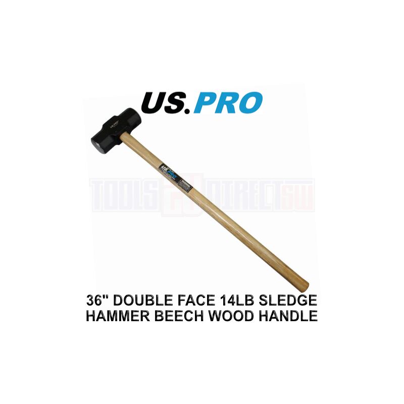Tools 36 Double Face 14lb Sledge Hammer Beech Wood Handle 4511 - Us Pro
