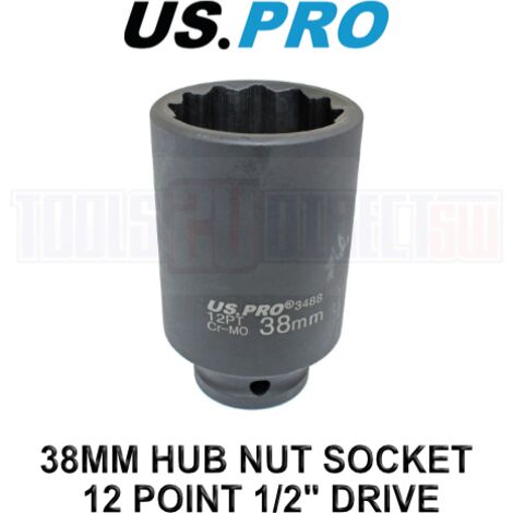US PRO Tools 38mm 1/2" Drive Axle Hub Nut Socket 12 Point Deep Impact Socket 3488