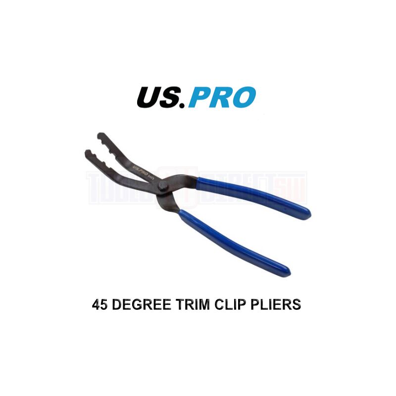 Us Pro - Tools 45 Degree Trim Clip Removal Pliers 45° Jaws Panel Popper 5453
