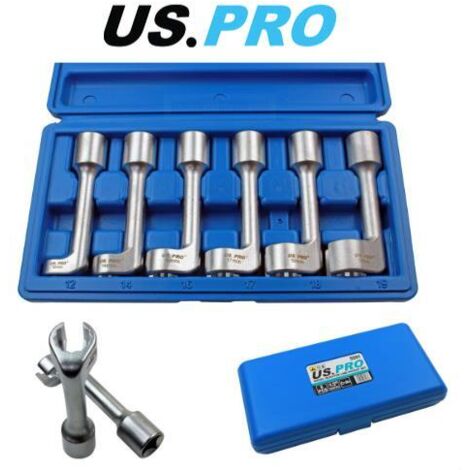 US PRO Tools 6 Piece 1/2" Drive Diesel Injector Line Socket Set 12 - 19mm 5591