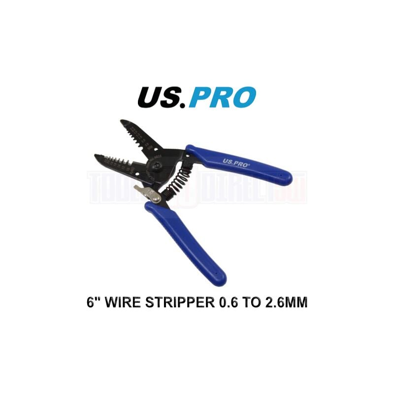 Us Pro - Tools 6 Wire Stripper Cutters 0.6 To 2.6MM 6833
