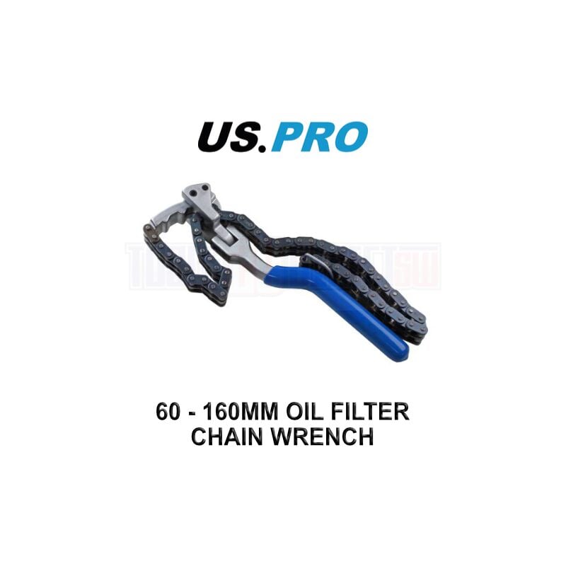 Tools 60-160MM Oil Filter Chain Wrench With Swivel Handle 3014 - Us Pro