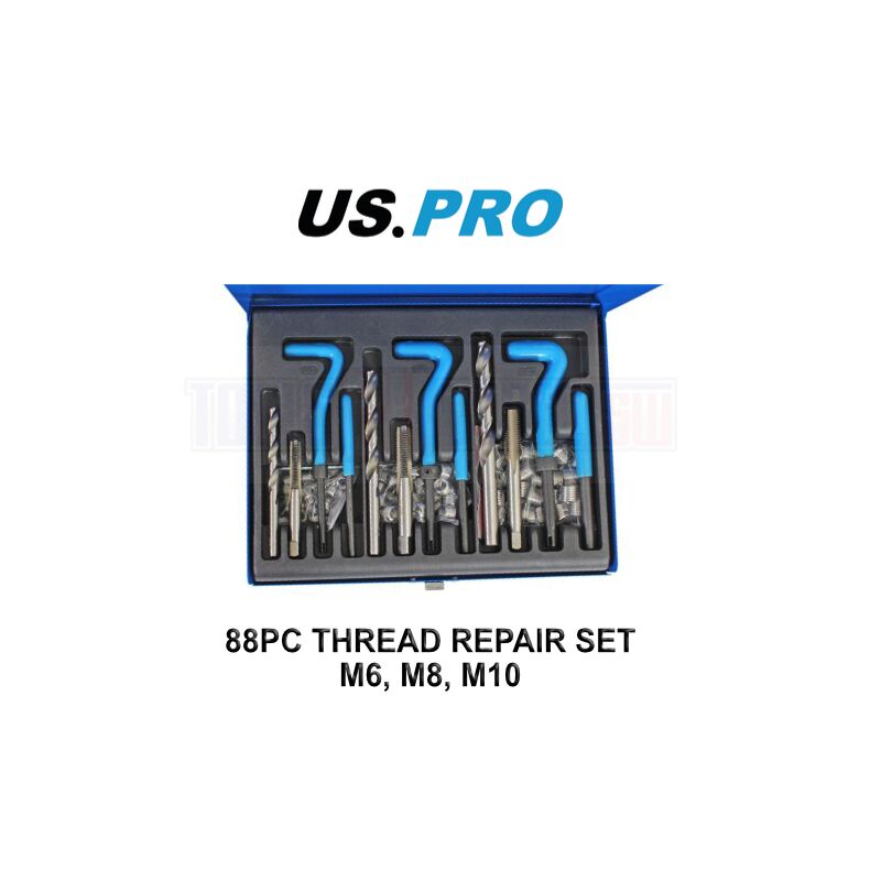 Tools 88PC Thread installation and repair kit helicoil set M6, M8, M10 2699 - Us Pro