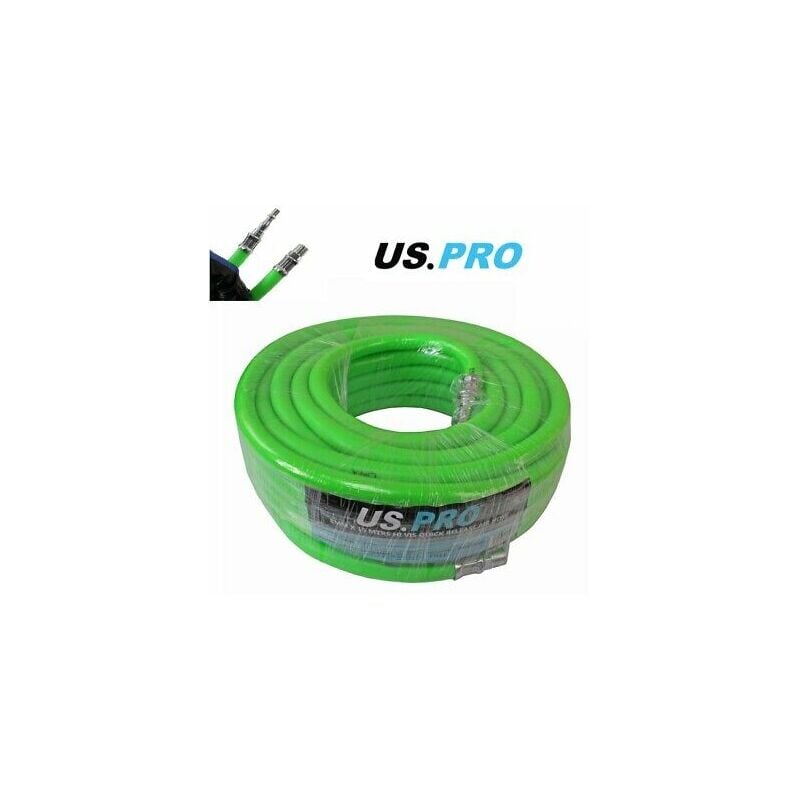 US PRO 8MM x 15M 50ft Air Line Rubber Hose Air Hose Compressor 1/4 BSP 8175