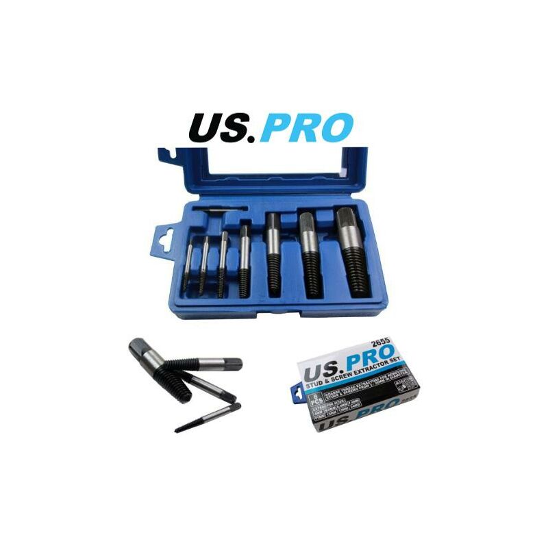 Tools 8pc Stud & Screw Extractor Set 3 - 26mm 2655 - Us Pro