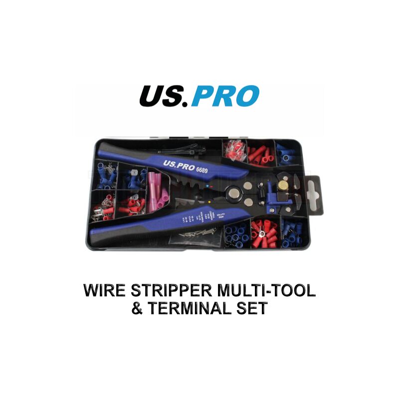 Tools Auto Wire Stripper, Cutter, Terminal Crimper & Terminal Set 6830 - Us Pro