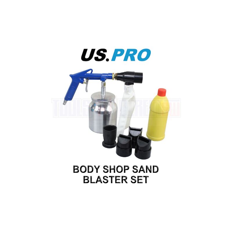 Us Pro - Tools Body Shop Sand Blaster Set With 4 Nozzles Air Sandblasting 8791