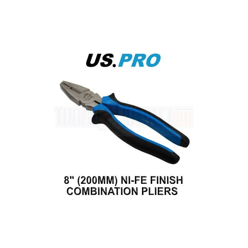 Us Pro - Tools Combination Electrical Pliers Soft Grip ni fe Plier 8 Inch 200mm 2216