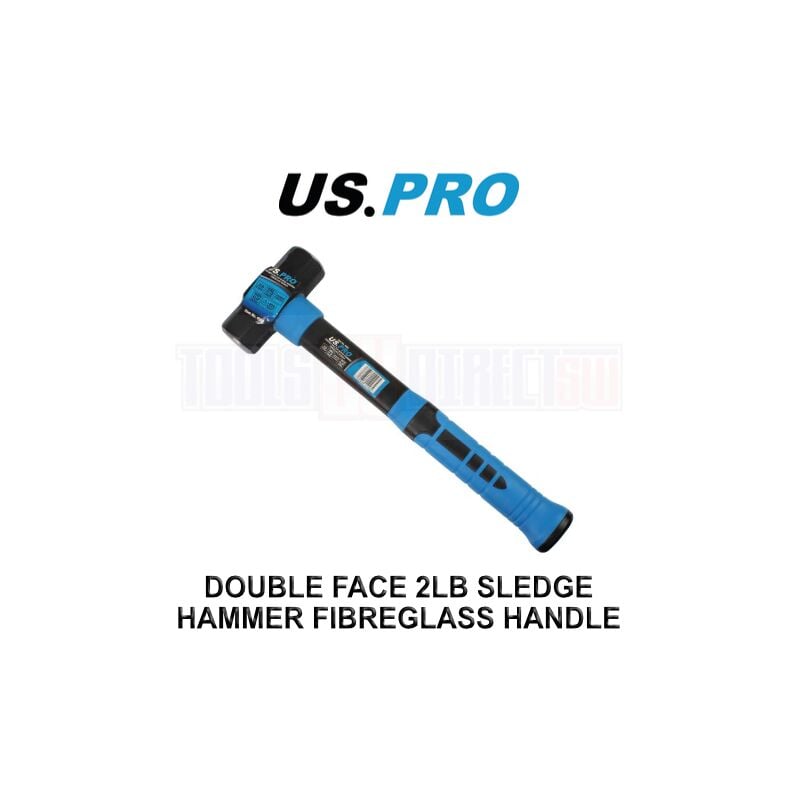 Tools Double Face 2LB Lump Sledge Hammer With Fibreglass Handle 4502 - Us Pro