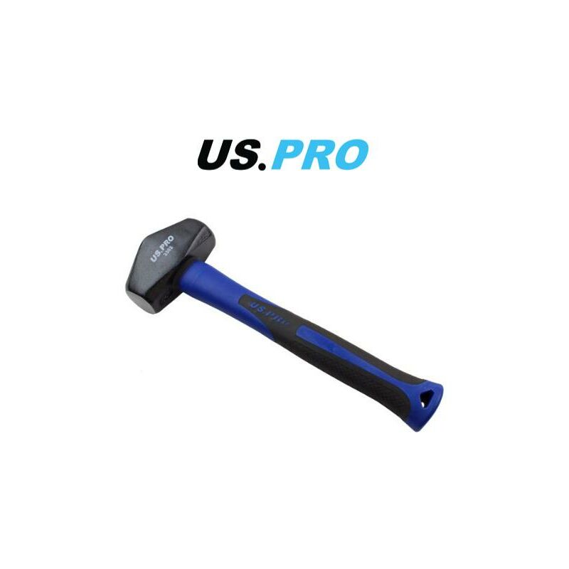 Us Pro - Tools Double Faced 2Lb lump Hammer with tpr Handle Rubber Grip 3302