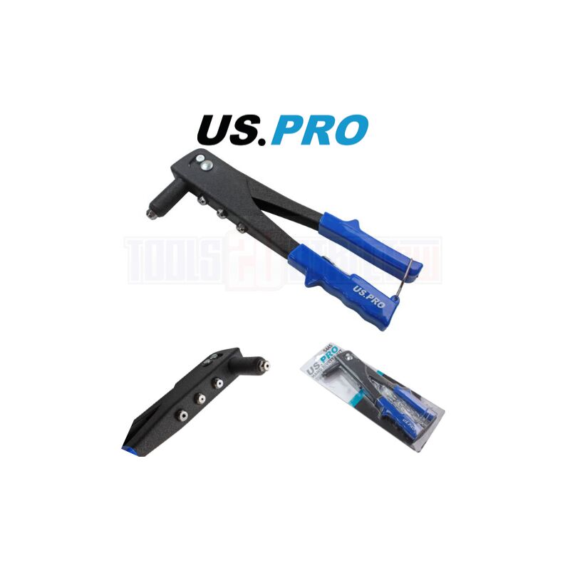 US PRO Tools Hand Riveter Kit 2.4, 3.2, 4.0 and 4.8mm Diameter Blind Rivets 5445