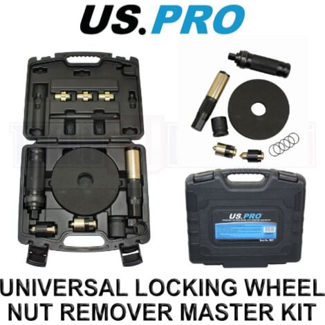 US PRO Tools Master Locking Wheel Nut Removal Set universal Remover Tool Kit 3651