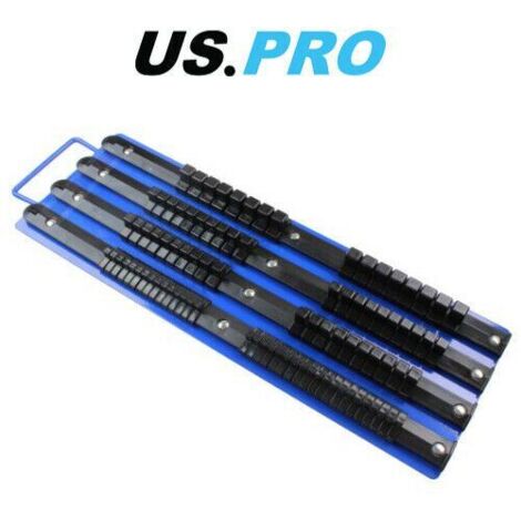 US PRO Tools Socket Rail Tray Holds 86 Sockets 1/4" 3/8" 1/2" Drive Clips 6741