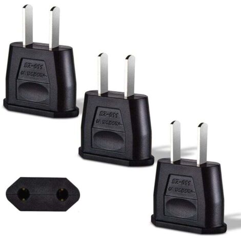 US-Steckeradapter, Reiseadapter 3 x Japan-Steckeradapter, Frankreich-zu-USA-Steckeradapter, Japan-Adapter für Europa, Kanada, Mexiko (Schwarz)