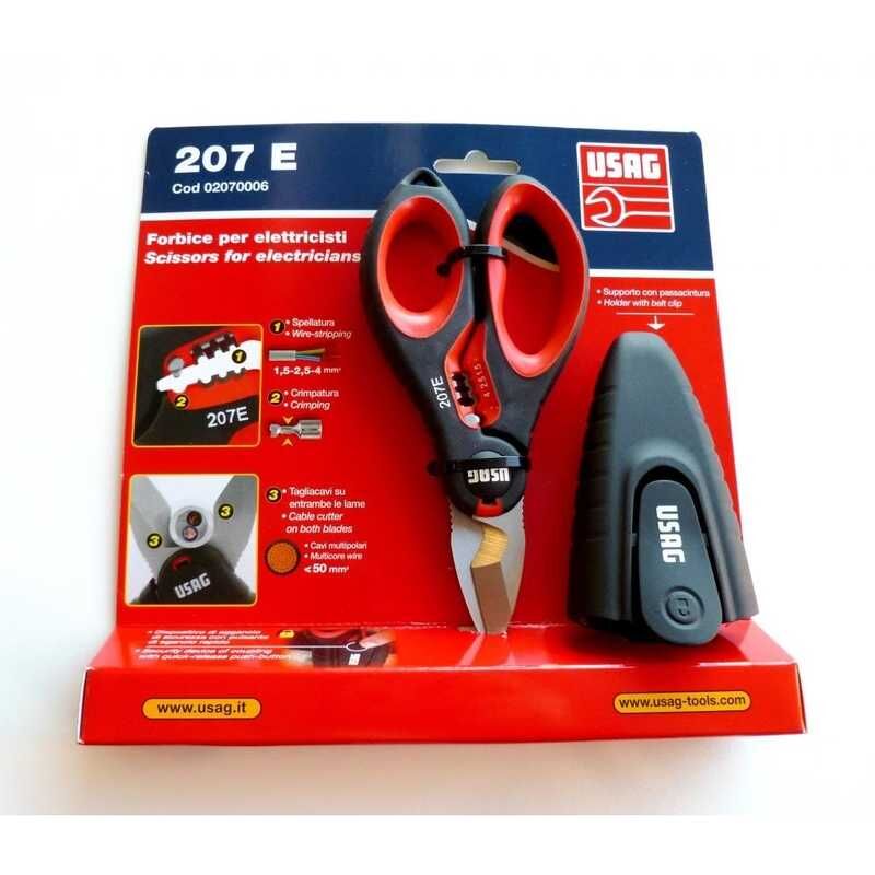 Usag - Ciseaux professionnels pour électriciens 207E 02070006