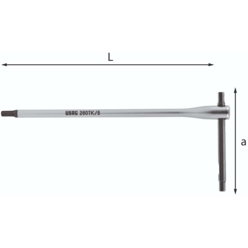 Usag - Chiave a t con traversino scorrevole 3mm