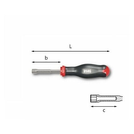 USAG 605 1/4 ED Assortimento in cassetta di ABS con bussole esagonali 1/4  (12 pz)