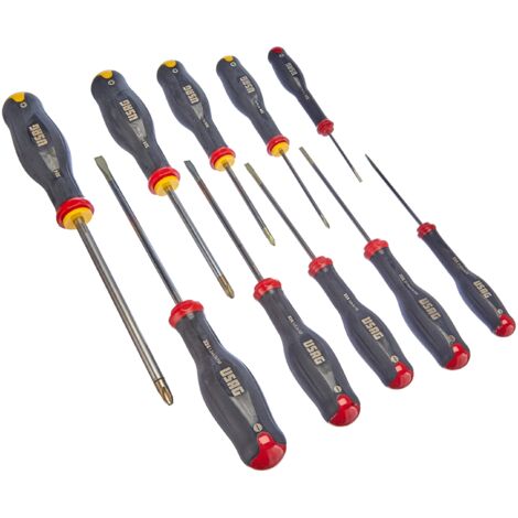 USAG 324 SH10 SERIE SET 10 GIRAVITI PROFESSIONALI CACCIAVITI A CROCE E TAGLIO