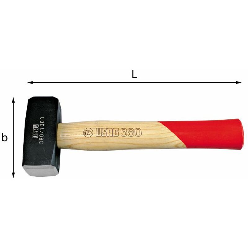 Usag 380 Mazzetta con manico in legno di frassino da 1000 gr 260L mm 95b mm
