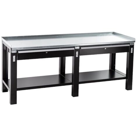 USAG 506 TAC 2000 BANCO BANCONE TAVOLO DA LAVORO PIANO IN ACCIAIO 200X70XH 86 CM