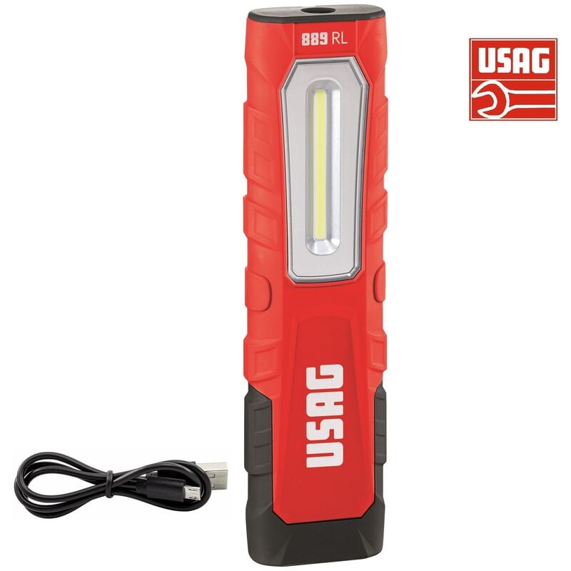 Image of Usag - 889 rl lampada torcia luce led ispezione ricaricabile magnetica max 420 lm