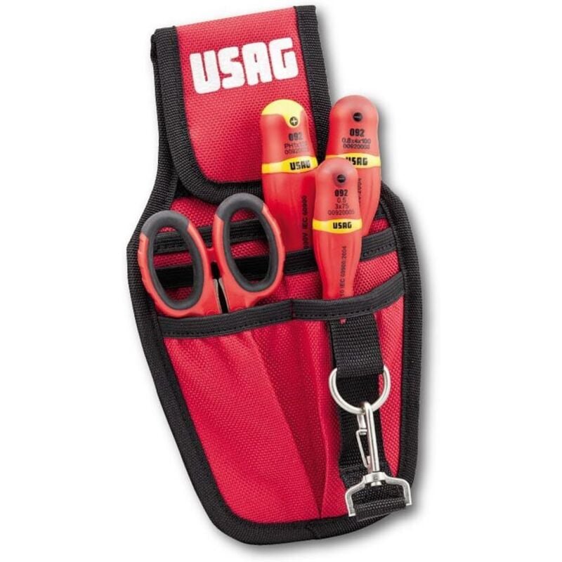 Usag - U00070036 Marsupio Con Assortimento Per Elettricisti 4 Pezzi