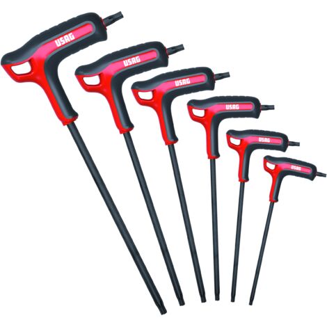 Usag U02800464 Serie 6 Chiavi Piegate Con Impugnatura Viti Con Impronta TORX