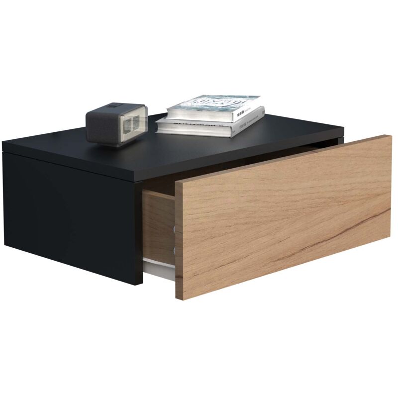 Table de nuit Usal h. 15 x l. 45 x p. 30 cm Noir / Jardin