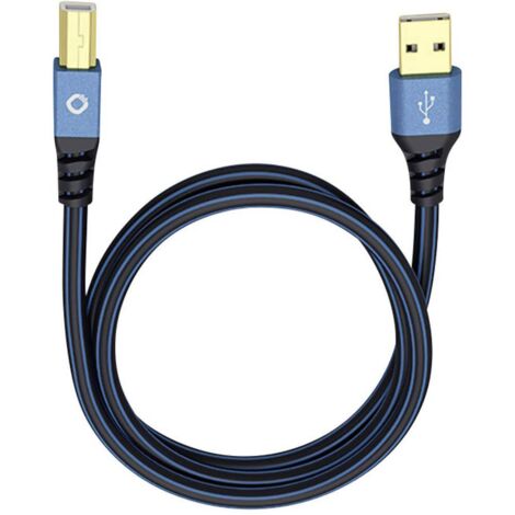 USB 2.0 [1x USB 2.0 type A mâle - 1x USB 2.0 type B mâle] 1.00 m bleu contacts dorés Oehlbach USB Plus B S989671