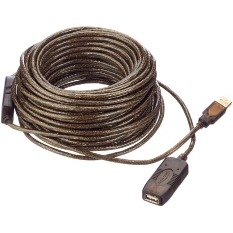 USB 2.0 Aktivverlängerungskabel, USB-A Stecker  USB-A Buchse Verwendung: Verlängern eines USB-A Kabels inkl. Signalverstärkung
