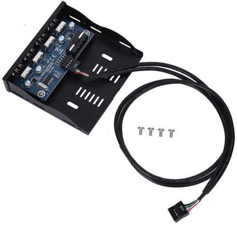 USB 2.0-Frontpanel für 3,5"-Laufwerksschacht – 9-Pin-auf-4-Port-USB-Hub