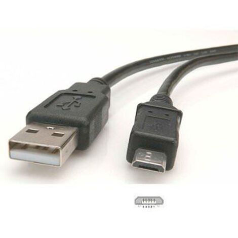 USB 2.0 Hi-Speed-Kabel, schwarz, USB-2.0-Stecker (Typ A)  USB 2.0-Micro-Stecker (Typ B). Kabellänge 0.15 m