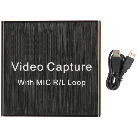 USB 2.0 Videoaufnahmekarte mit HDMI-Durchschleifausgang, 4K-kompatibel, 5V 0,4A Netzteil