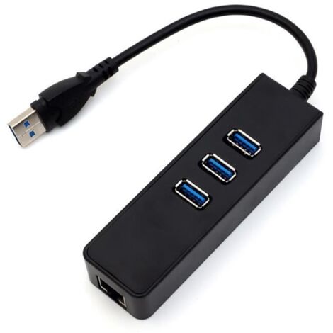 USB 3.0 à 1000Mbps gigabit adaptateur ethernet RJ45 3 ports USB3.0 Hub réseau câblé