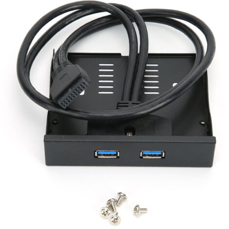 USB 3.0-Frontpanel für 3,5"-Laufwerksschacht mit 2-Port-Hub und 19-poligem Anschluss