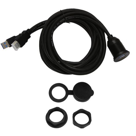 USB 3.0 & HDMI-compatible to HDMI-compatible + USB3.0 AUX Extension Dash Panel Waterproof Car Flush Mount Cable For Car Boat and Motorcycle - 6ft
