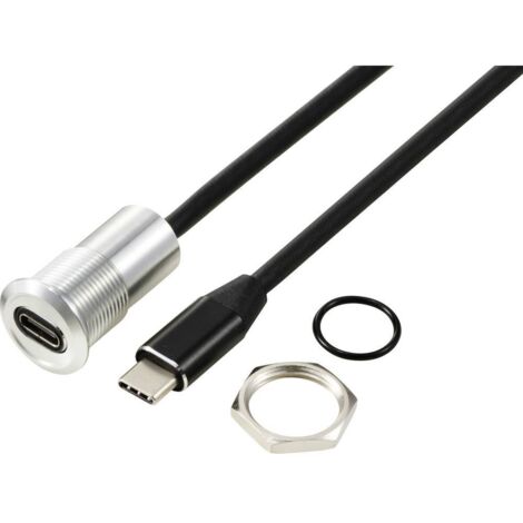 USB 3.1-C ® femelle/mâle 1 m câble argent TC-13376324 TRU COMPONENTS Contenu: 1 pc(s) Y117693