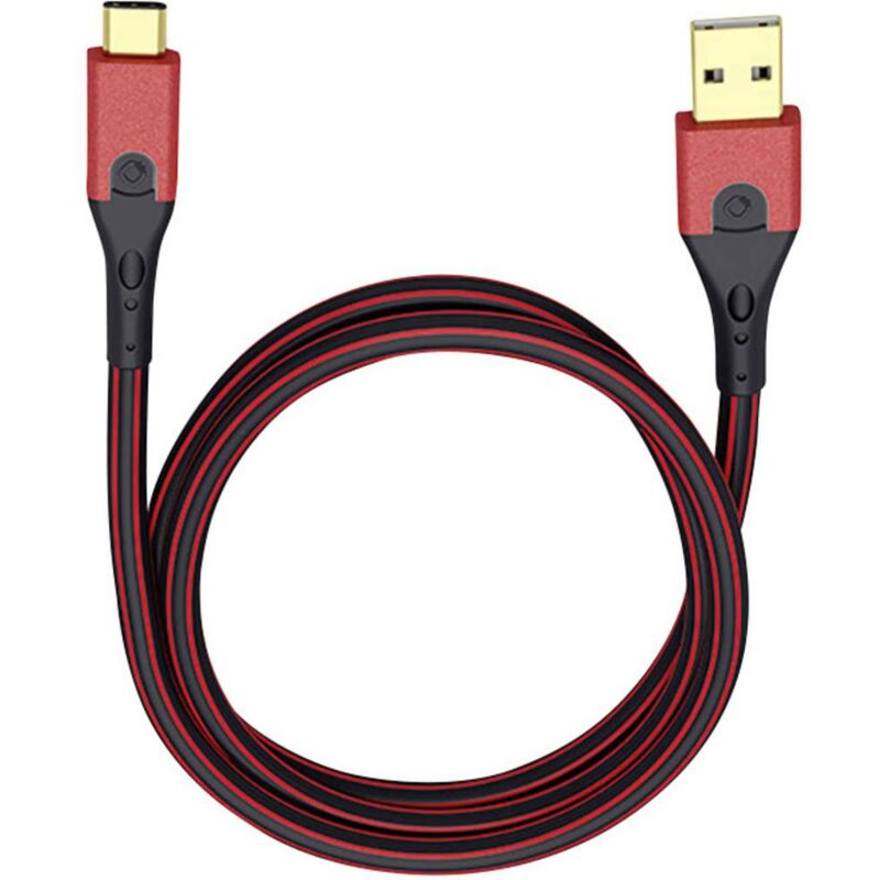 Usb 3.0 [1x usb 3.0 mâle type a - 1x usb-c® mâle] 0.50 m rouge/noir contacts dorés Oehlbach usb Evolution C3