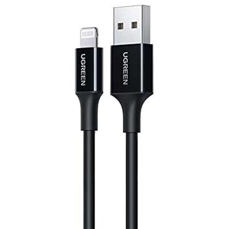 USB A CAVO MASCHIO LIGHTNING NICHEL PLATI UGREEN NERO