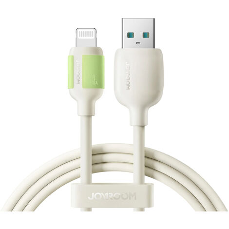 USB-A - iPhone Lightning-Kabel mit fluoreszierender Spitze 3A 2m - Beige